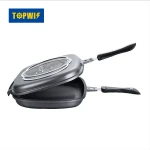 36cm Dessini Non-stick aluminum double sided grill pan double-sided frying pan