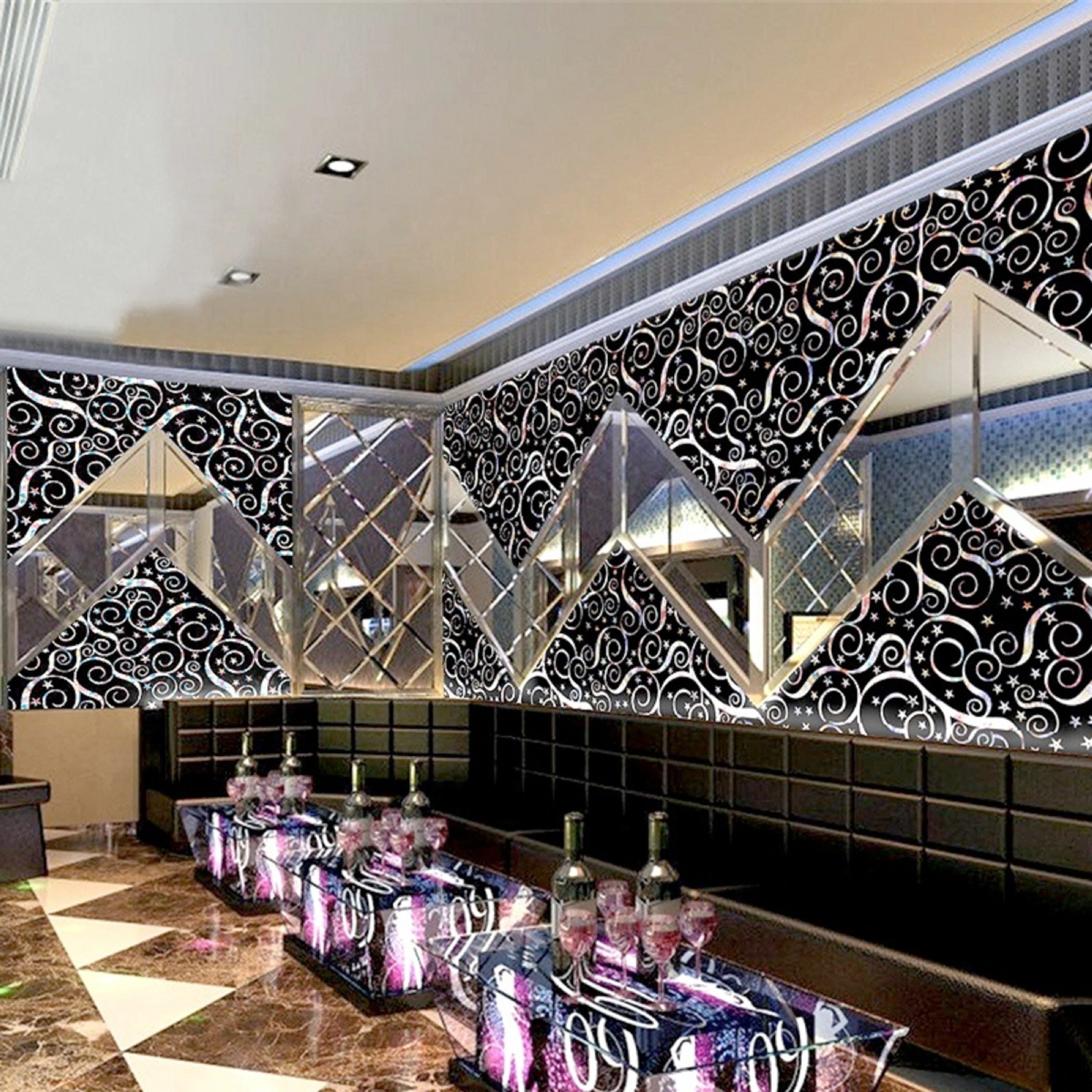 3D Glitter Wallpaper Wall Decoration
