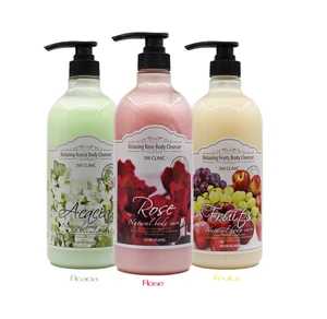 3W CLINIC RELAXING BODY CLEANSER ROSE moisturizing body wash shower gel K-beauty Korea cosmetic