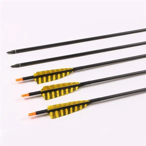 4 inch real feather pure carbon arrow 400 spine id 6.2mm archery bow competition and arrow shooting