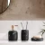 Import 4 Piece Black Marble Bathroom Set With Soap Dispenser Toilet Brush Holder Tumbler Soap Dish from China