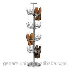 4-tier standing metal collapsible rotary shoe rack tree-shaped shoe storage rack