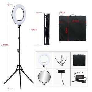 480LED-18 480Pcs Leds 18 Inch Tripod Stand Photo Lamp 50W 5500K Circular Beauty Lamp Professional Selfie Ring Light