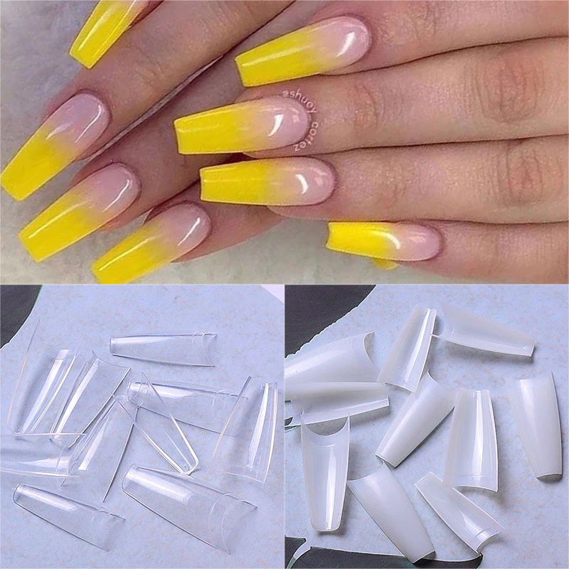 500Pcs/Lot Nails Salon T Shape False Nails Tips Manicure Artificial White/ Clear