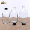 50ml 110ml 200ml Liquor Glass Bottle clear flat  for brandy with screw top lids wine glass bottles