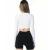 Import 51% Polyamide 38% Polyester 11% Elastane Crew Neckline Raglan Cut Womens White Cropped Seamless Long Sleeves Shirt from China