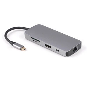 7 in 1 USB 3.1 Type C Hub To 4K HDMI RJ45 PD TF SD Card Reader Universal Docking Station