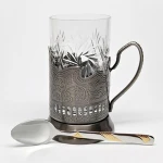 8.5 Oz Set of 6 Russian Old-Fashioned CUT Crystal Hot Tea Glass, Russian Tea Cups, Drinking USSR Cups for Tea & Coffee