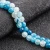 Import 8mm 15inch Lake Blue Faceted Agate Gemstone Natural Round Stone Loose Crackle Dragon Vein Faceted Agate Beads from China