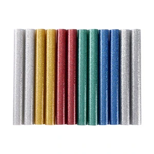 9911 EXTOL 11mm 12pcs/set Glitter Color Electrothermal Adhesive Household Hot Melt Glue Stick for DIY