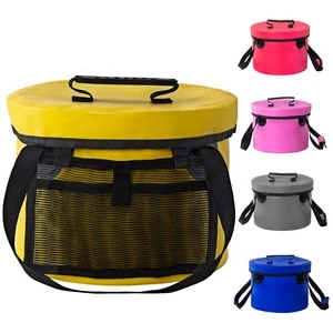 9L Portable folding bucket outdoor sports camping collapsable waterproof bucket fishing with handle