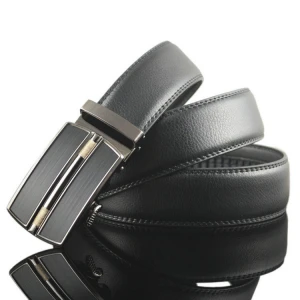 ab388 Luxury Business Buckle Genuine Leather Belt Automatic