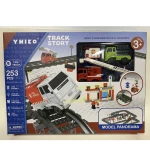 ABS Plastic Electric Building Blocks Brick Puzzle Railway Slot Toy Track Train Set