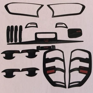 ABS Plastic Full Black exterior Trims Cover Kits for Ranger 2012 2015 T6 T7 Accessories