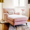 Accent Furniture French Style Pink Fabric Chaise Lounge