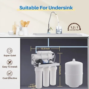 Adjust TDS 5 Stage Filtration Top Tier Supply Alkaline Water75 100 GPD RO System and Water Purifier With Tank