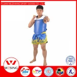 adult women men Muay Thai armor chest guard pu microfiber red black blue 3 colors chest supporter protector vest unisex IFMA