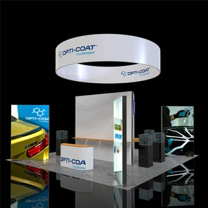Advertising exhibition booth partition  trade show slat wall with hanging sign