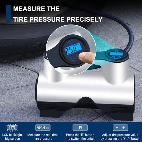 Tire Inflator Portable Air Compressor, Air Pump For Car Tires W/Digital - View #4
