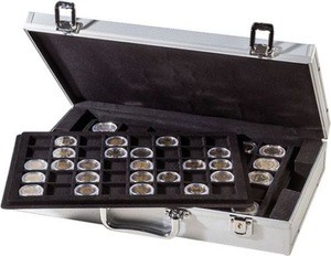 Aluminium Coin Case with 5 fitted trays