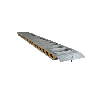 Aluminum loading ramps used for wheeled rollers