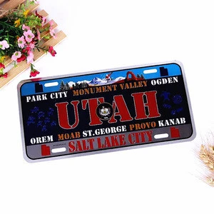 Aluminum Souvenir Country Flag Personality Design Car License Number Plate with High Quality