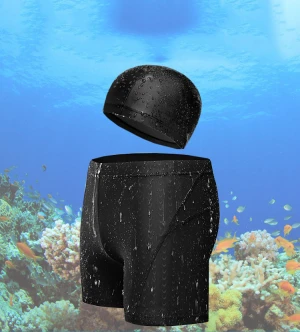 Amazon blasts sell like hot cakes sharkskin waterproof swimming trunks with  hat man swimwear mens swimming trunks swim shorts