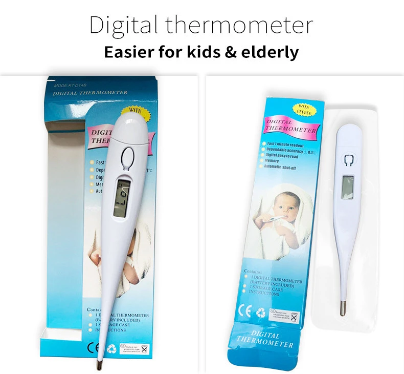 Amazon hot selling electronic thermometer / flexible fast reading home contact flexible digital thermometer