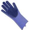 Amazon hot selling heat resistant kitchen silicone rubber scrubber dishwashing magic dish washing gloves for dish washing