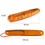 Amber 12v 24V 9 LED Side Marker Indicators Lights Lamp Truck Trailer Lorry