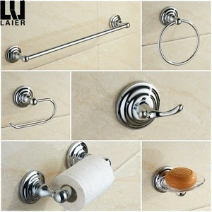 American Style Bathroom accessories sets Zinc Alloy Material - Soap DishTowel bar, Towel Ring, Glass Shelf, Tumbler Holder