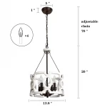 American Vintage Industrial Handmade Pendant Wooden Retro Chandelier Lamps Rustic Cage Lighting Home Hotel Dinning Decor Room