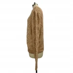 Anti-Pilling Long Sleeve Round Collar Multi Stitch Pearl Pullover