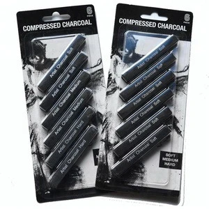 Artist 6 pcs diversiform black charcoal stick soft medium hard set for art supplies drawing