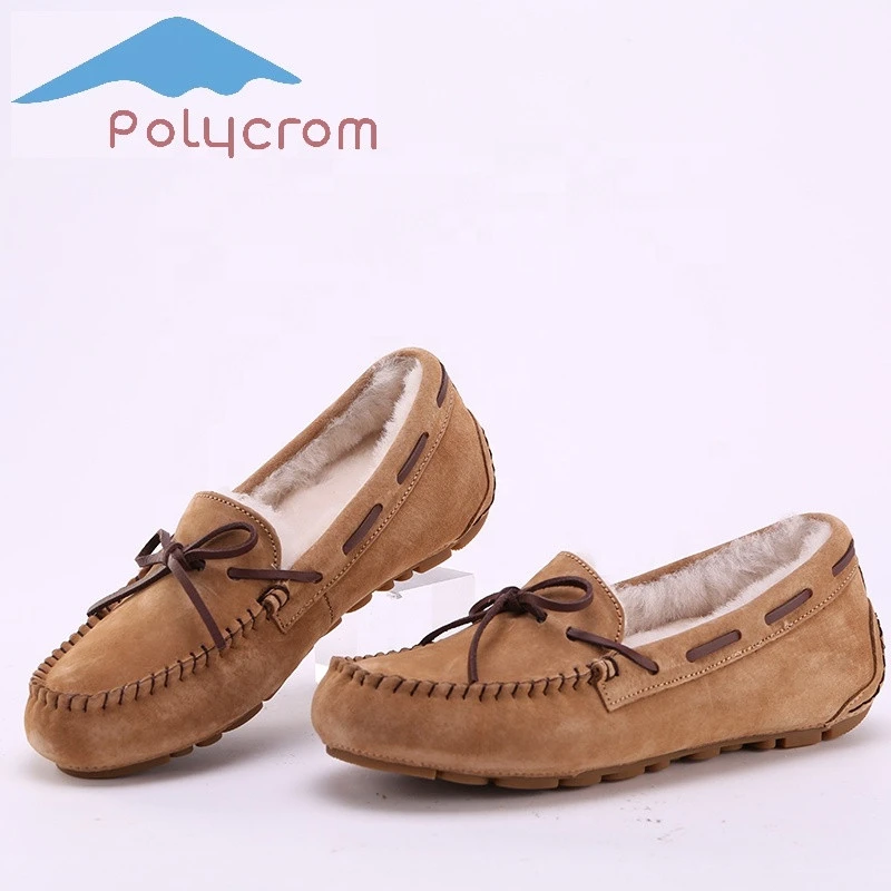 autumn &amp; winter genuine leather moccasin shoes women