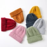 Baby fuzzy mohair handmade hat for newborn photography props,newborn bonnet