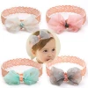 Baby Headbands Turban Knotted Big Lace Petals Flower Girls crown crystal rhinestone Hairbands for Newborn Toddler and Children