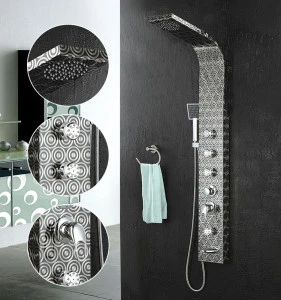 Back Head Massage Shower Panel With Italian Bath Shower Faucets Automatic Digital Temperature Controlled Shower Columns