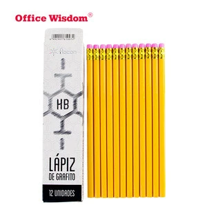 back school  used yellow 7 inch HB 2B 2H lead hexagonal with  red eraser pencil  wholesale cheap price wooden pencil