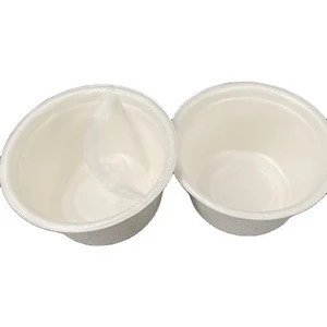 Bagasse sugarcane 2oz 4oz small sauce cup with PLA or CPET coating