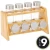 Import Bamboo Kitchen Cabinet, Pantry, Shelf Organizer Spice Rack - 2 Level Storage, Eco-Friendly, Multipurpose, Includes 8 Glass Jars from China