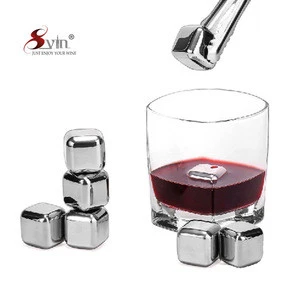 Bar Accessory Metal Cube Portable Stainless Steel Ice Cubes for Whisky