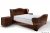 Import Bedroom furniture  brown leather Vintage style bed sets with bed stand from China
