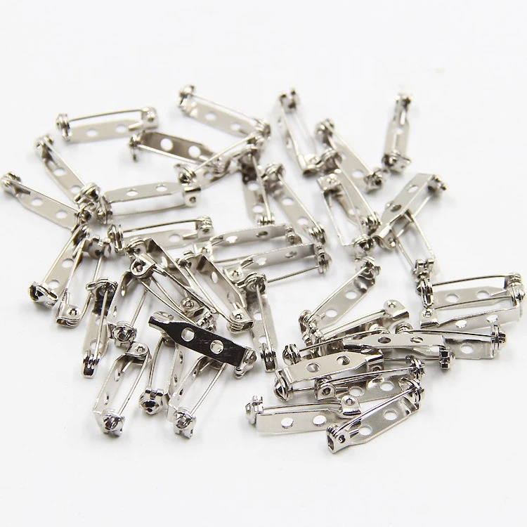 Best quality silver brooch pins steel safety pin with holes