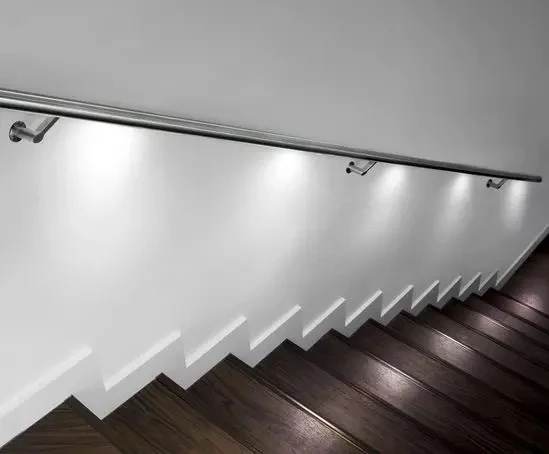 best quality stainless steel wall handrail with IP75 led strip