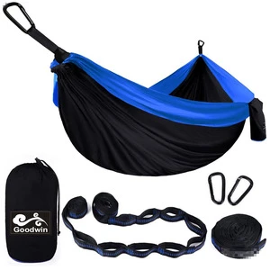 Best quality waterproof custom printed Logo Portable camping nylon hammock with mosquito net and the rain fly