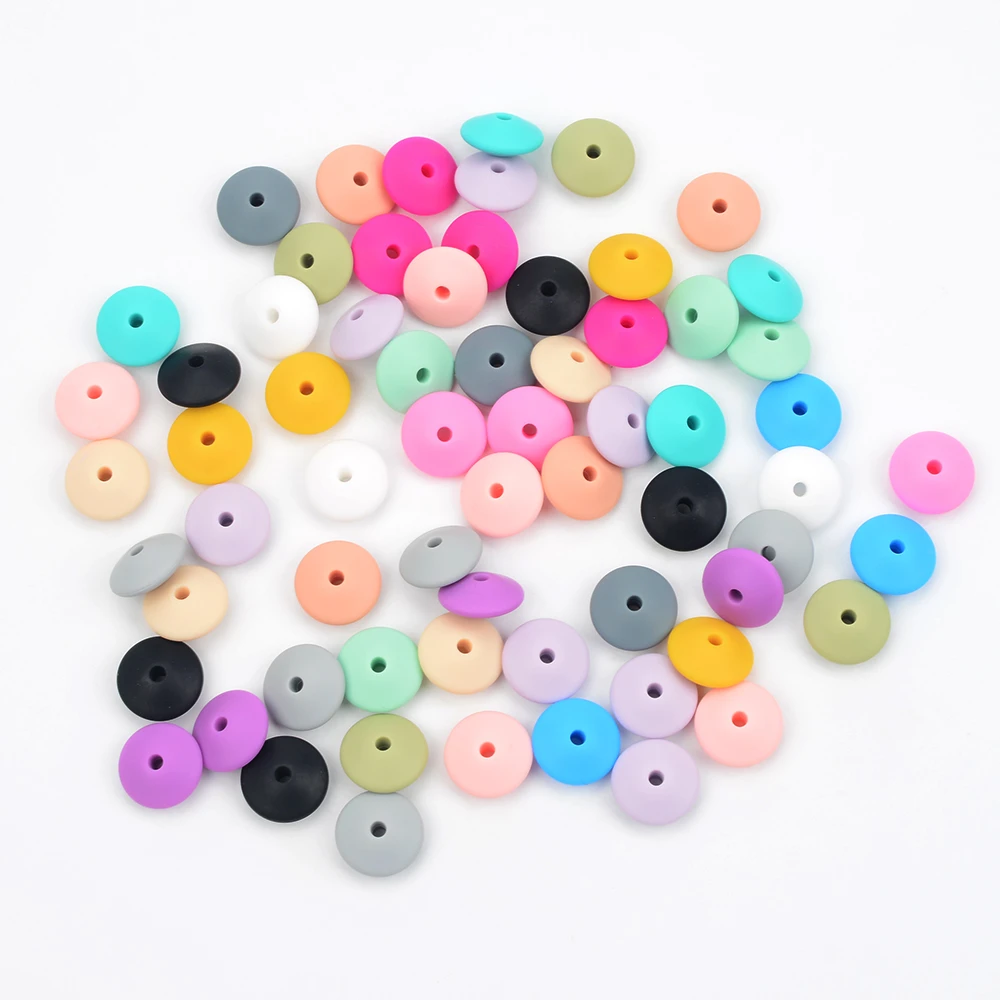 Best Seller Lentil 15mm Silicone Beads forJewelry Making DIY Necklace