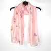 Beyoung SONAMA Pink Butterfly Printed Silk Scarf Shawl For Women
