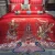 Big red delicate embroidery egyptian cotton king size wedding bedding set luxury duvet covers