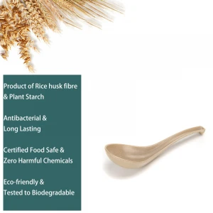 Biodegradable Natural Rice Husk Fiber Soup Spoon Kitchen Serving Spoon